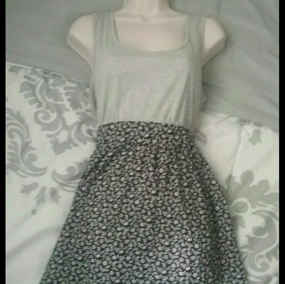 Gray and black dress